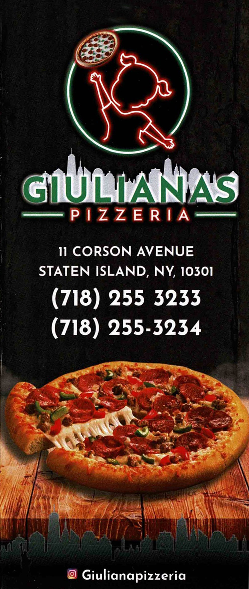 Giuliana Pizzeria Menu